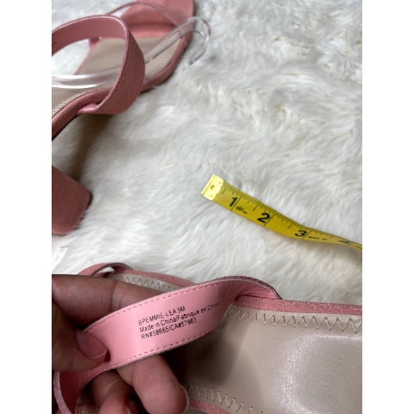 BP. Emmie Block Heel Slide Sandal Pink Creole Leather Upper Size 9 - Picture 8 of 9